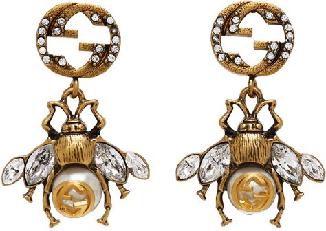 gucci bee earrings dangle|Gucci chandelier earrings.